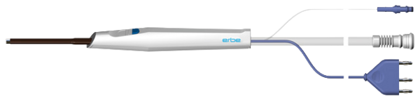 Close-up of a monopolar applicator for liver surgery / Nahaufnahme eines monopolaren Applikators für die Leberchirurgie